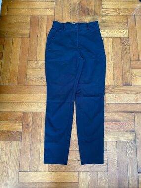 H&M Navy Blue Straight Leg Dress Pants Size 2 High Rise Work Trousers